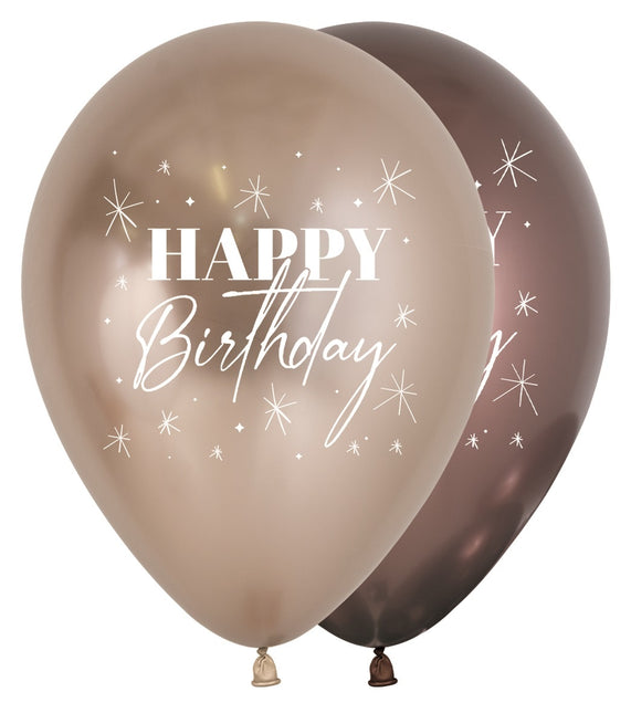 Ballonnen Happy Birthday Twinkle Reflex Mix 30cm 25st