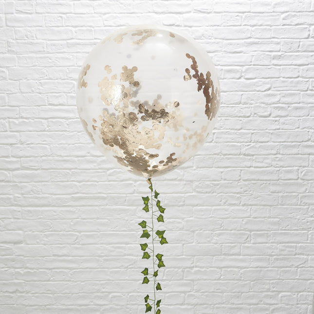 Rose Gouden Confetti Ballonnen 90cm 3st