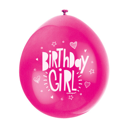 Ballonnen Birthday Girl 28cm 10st