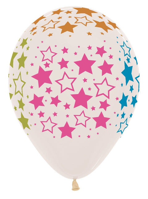 Ballonnen Bold Stars Neon Stars Clear 30cm 25st