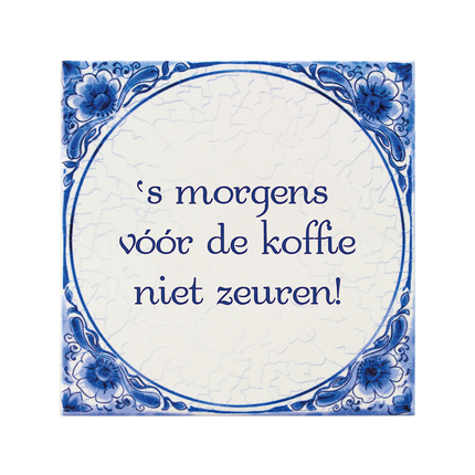 Delfts Blauw Tegel 's Morgens 14,5cm