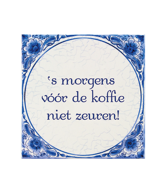 Delfts Blauw Tegel 's Morgens 14,5cm