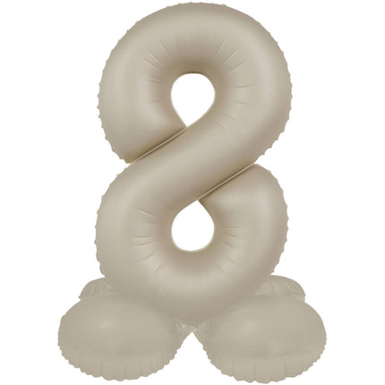 8 Jaar Cijfer Ballon Nude Mat 72cm