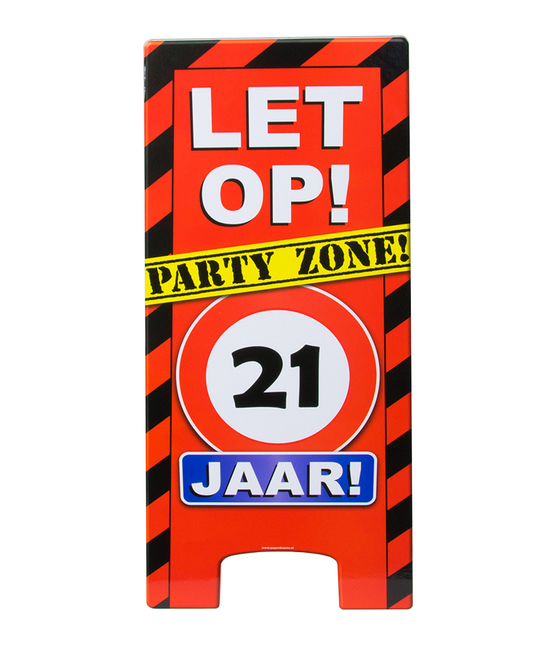 Warning Sign 21 Jaar 62,5cm