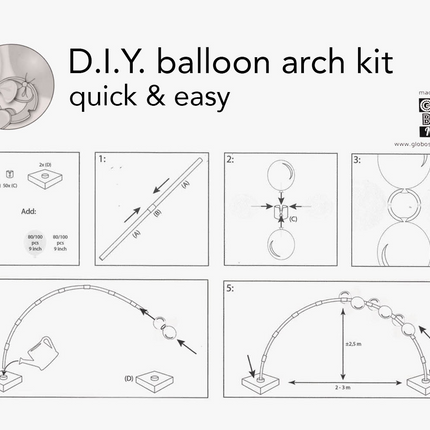 Ballonnenboog Zelf Maken Set 3x2,5m