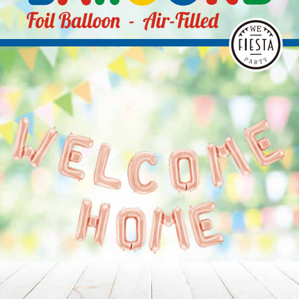 Letterballon Set Welcome Home Rose Goud