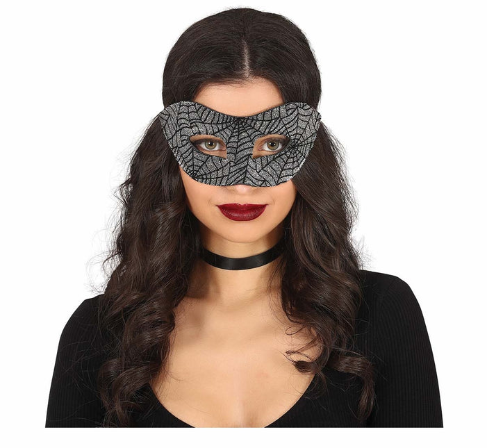 Halloween Oogmasker Spinnenweb