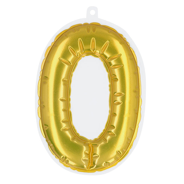 Gouden 0 Jaar Stickers Folieballon 20cm