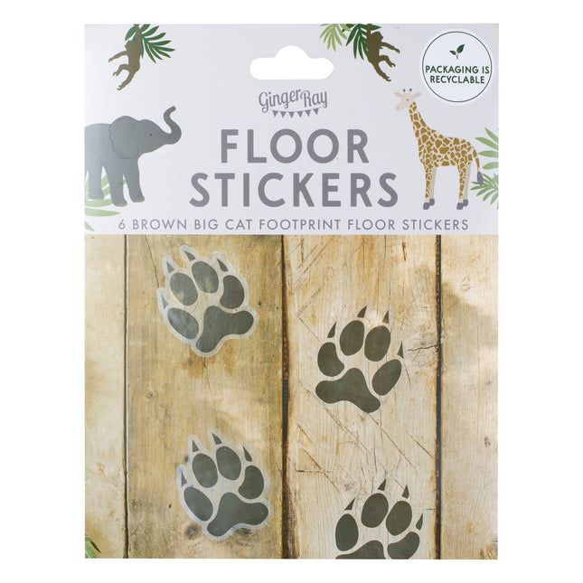 Vloer Stickers Voetafdruk Dieren 6st