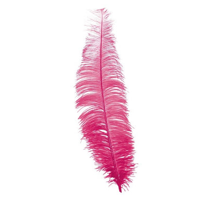 Roze Struisvogelveren 40cm 12st