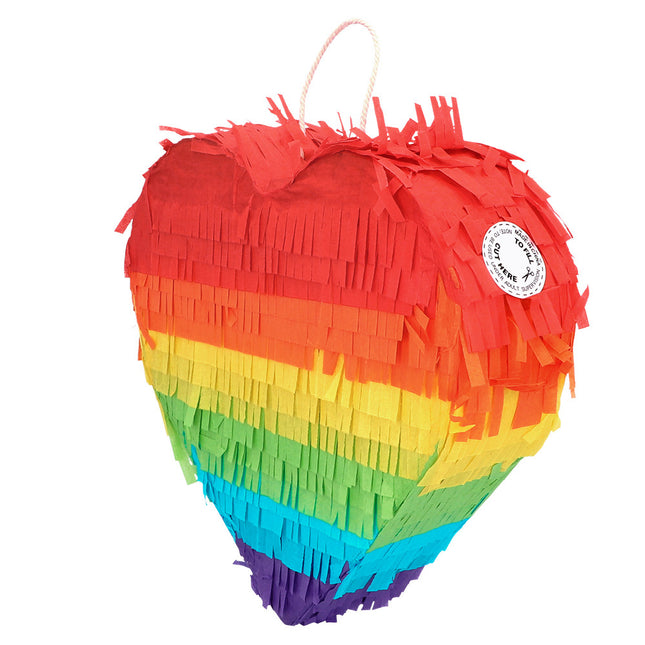 Regenboog Pinata Hart 20cm