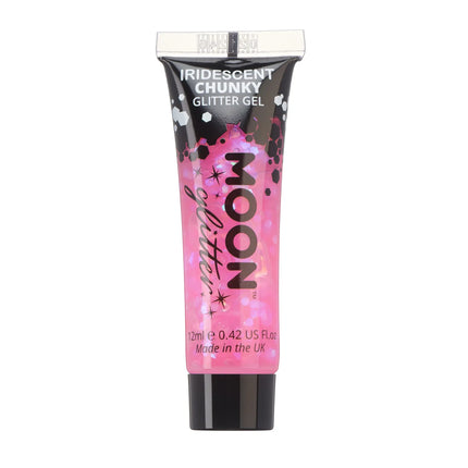 Moon Glitter Iridescent Chunky Glitter Gel Pink 12ml