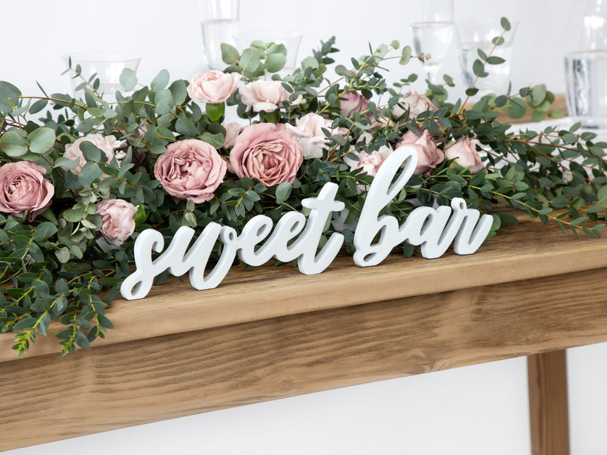 Tafeldecoratie Sweet Bar Wit 37cm