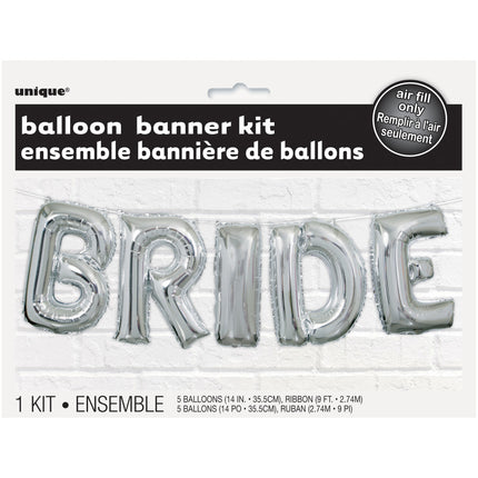 Folie Ballon Bride Zilver Leeg 2,74m