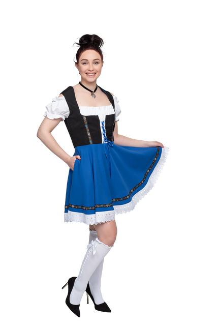 Oktoberfest Dirndl Jurk Oktoberfest Zwart Blauw Dames