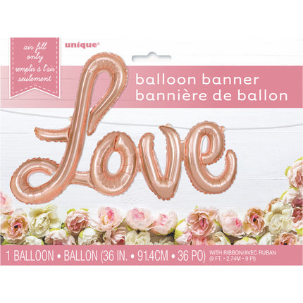 Folie Ballon Love Rose Goud Leeg 2,74m