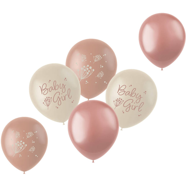 Geboorte Ballonnen Babygirl 33cm 6st