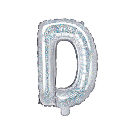 Folie Ballon Letter D Holografisch Leeg 35cm