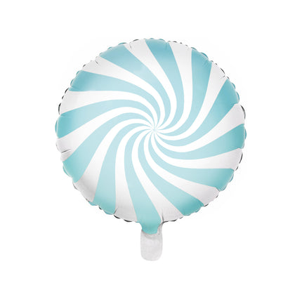 Helium Ballon Lichtblauw Swirl 45cm leeg