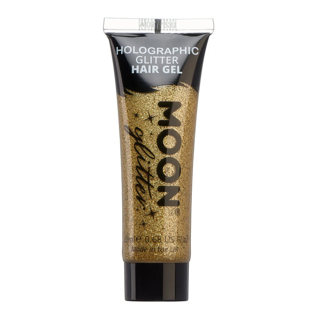 Moon Glitter Holographic Glitter Hair Gel Gold 20ml