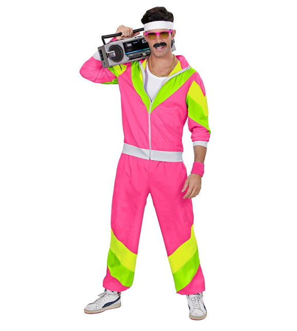 Neon 80S Trainingspak Fout Groen Roze