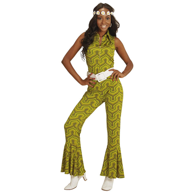 Disco 70S Jumpsuit Groen Dames