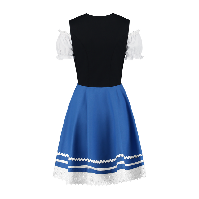 Oktoberfest Dirndl Jurk Oktoberfest Blauw Wit Dames 2 Delig