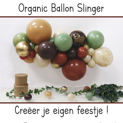 Ballonnen DIY Balloon Kit Organic Happy Birthday Natural