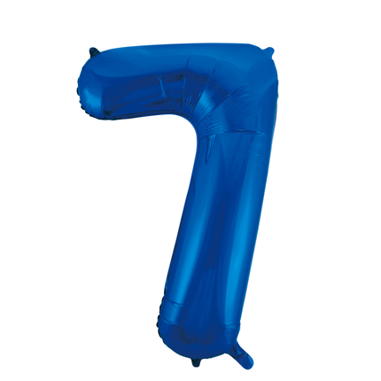 Folie Ballon Cijfer 7 Blauw XL 86cm leeg