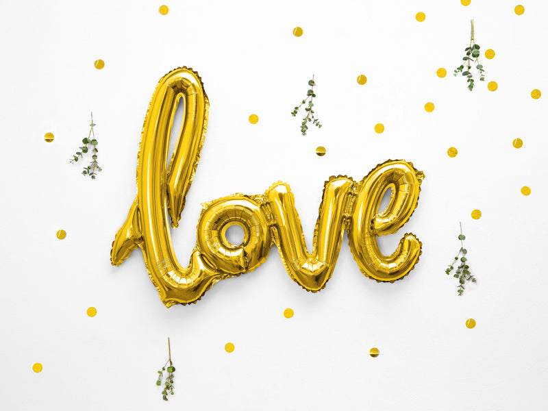 Letterballon Set Love Goud Leeg 73cm