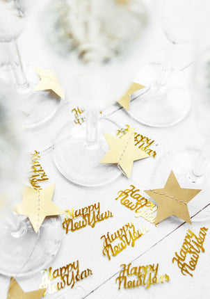 Confetti Happy New Year Goud 4cm