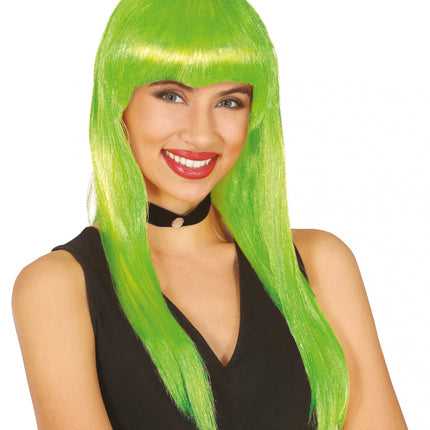 Lime Groene Pruik Pony