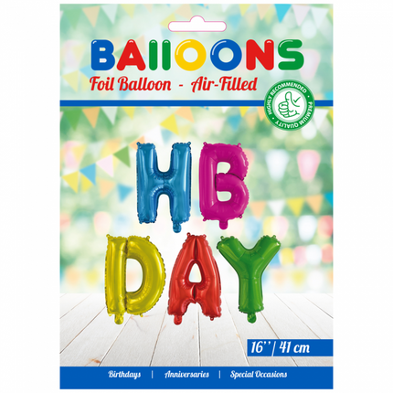 Ballonnen Letter Set Hbday Gekleurd 41cm