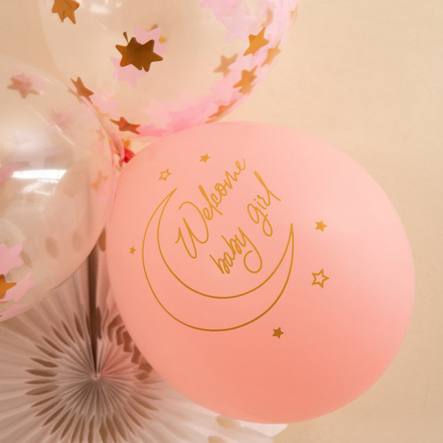 Geboorte Ballonnen Roze Safari 30cm 6st