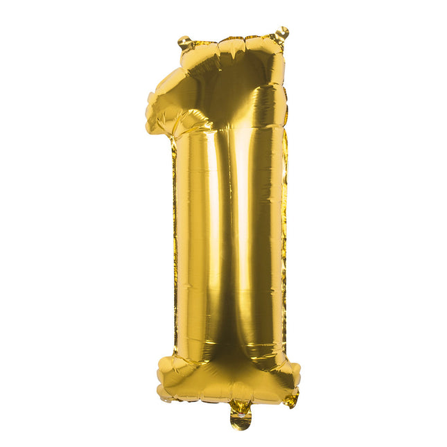 Gouden Cijfer Ballon 1 Jaar 86cm