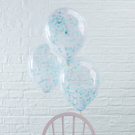 Blauwe Confetti Ballonnen 30cm 5st