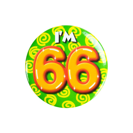 I'm 66 Button 66 Jaar 5,5cm