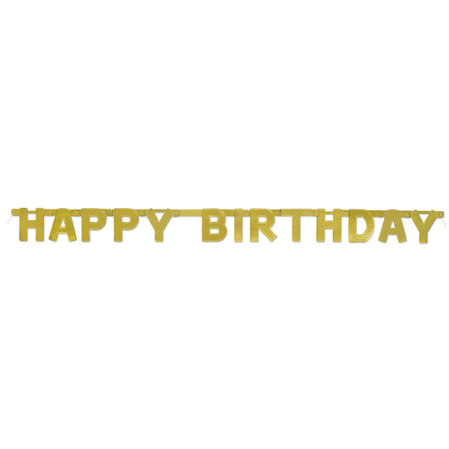 Leterslinger Happy Birthday Goud Metallic 1,2m