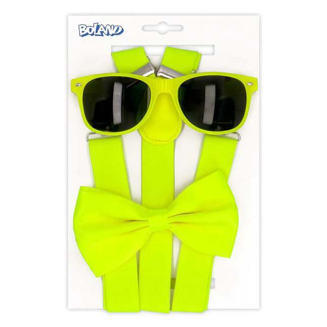 Neon Gele Accessoireset 9 delig