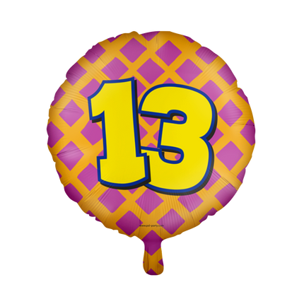 Helium Ballon 13 Jaar Gekleurd Leeg 46cm