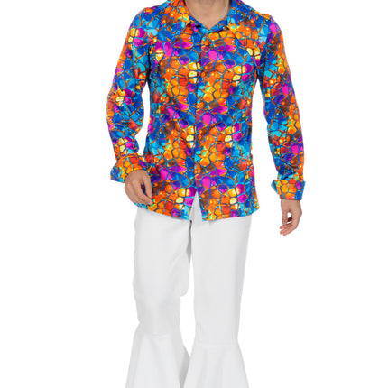 Disco Shirt Jaren 70 Gekleurd