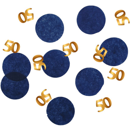 Tafelconfetti 50 Jaar Blauw 2,4cm 25gr