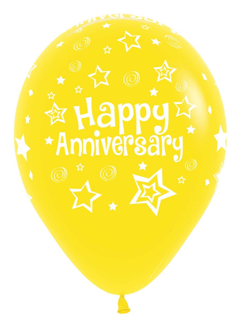 Ballonnen Happy Anniversary Mix 30cm 25st