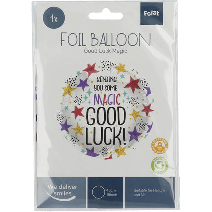 Helium Ballon Good Luck Sterren Leeg 45cm