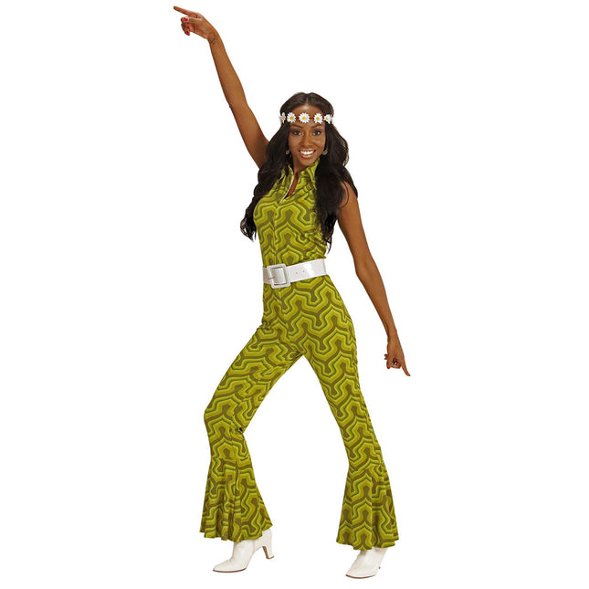 Disco 70S Jumpsuit Groen Dames