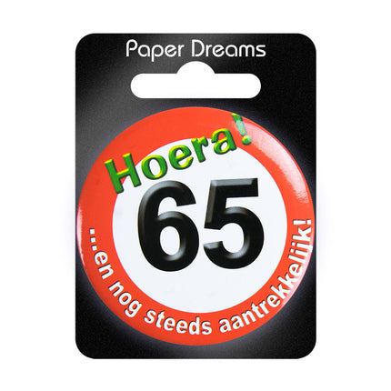 Button 65 Jaar Verkeersbord 5,5cm