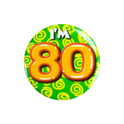 I'm 80 Button 80 Jaar 5,5cm