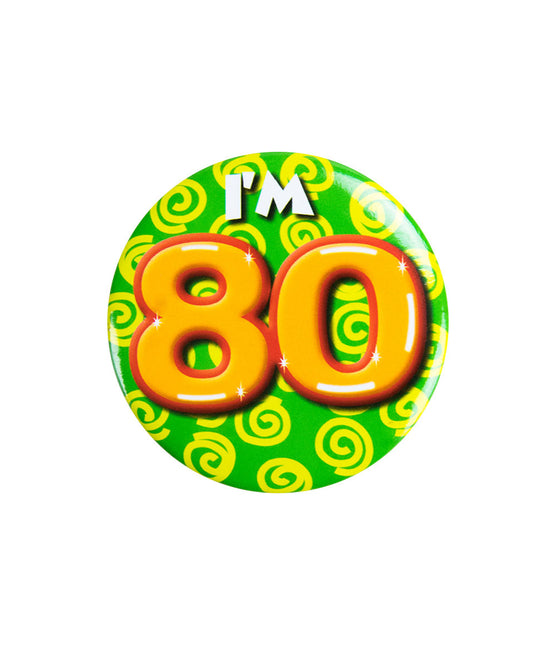 I'm 80 Button 80 Jaar 5,5cm