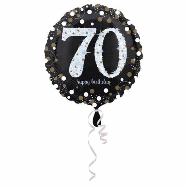 Helium Ballon 70 Jaar Zilver 43cm leeg