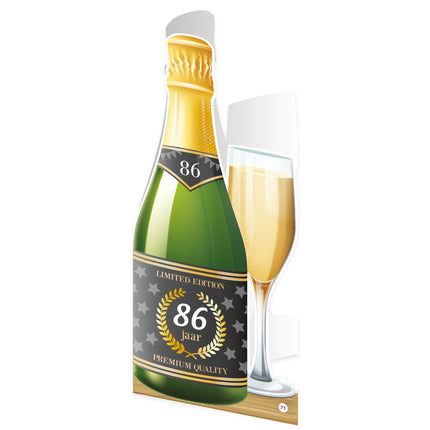 Champagne Kaart 86 Jaar 18cm